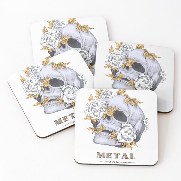 Item preview, Golden Leaf White Rose Skull; METAL designed and sold by evaninla.