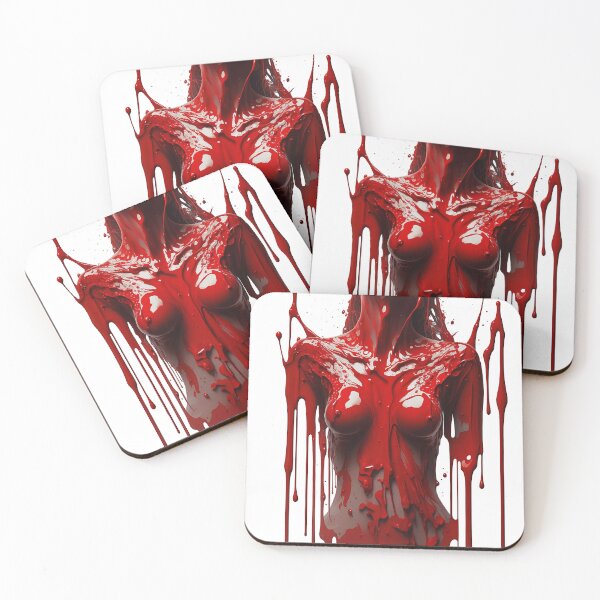 Item preview, Abstract Portrait of a Woman as a liquid red paint silhouette designed and sold by ManuelAndreas.