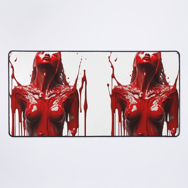 Item preview, Abstract Portrait of a Woman as a liquid red paint silhouette designed and sold by ManuelAndreas.