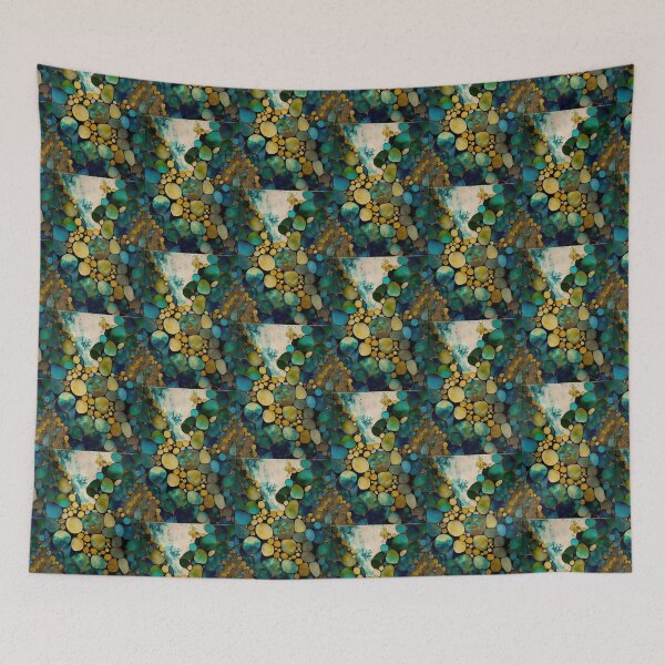 Item preview, Pointillism seaglass golden streams abstract designed and sold by Piotrek0001.