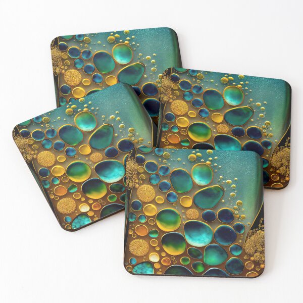 Item preview, Pointillism seaglass golden streams abstract designed and sold by Piotrek0001.