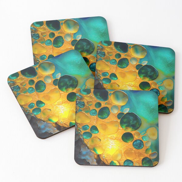 Item preview, Pointillism seaglass golden streams abstract designed and sold by Piotrek0001.