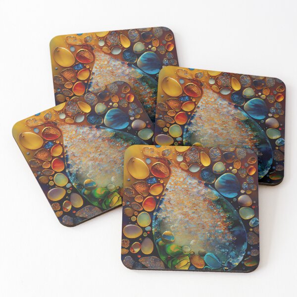 Item preview, Pointillism seaglass golden streams abstract designed and sold by Piotrek0001.