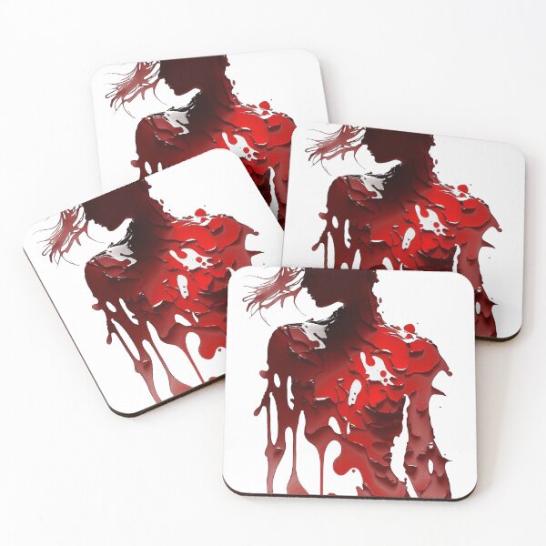 Item preview, Abstract Portrait of a Woman as a liquid red paint silhouette designed and sold by ManuelAndreas.