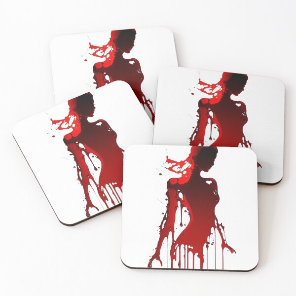 Item preview, Abstract Portrait of a Woman as a liquid red paint silhouette designed and sold by ManuelAndreas.