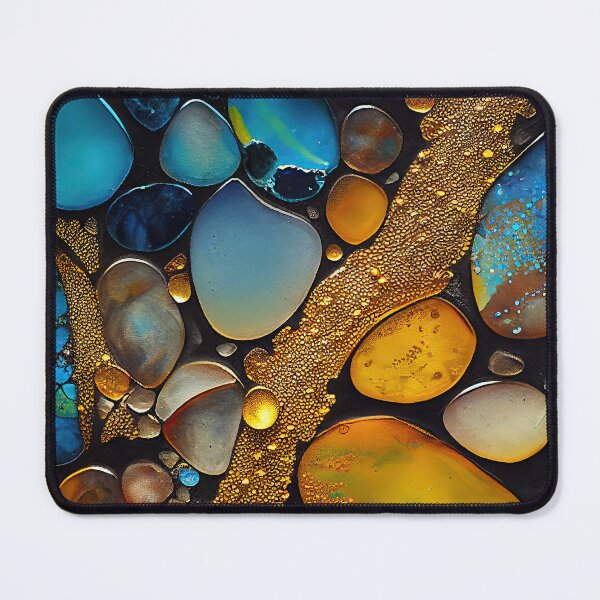 Item preview, Pointillism seaglass golden streams abstract designed and sold by Piotrek0001.