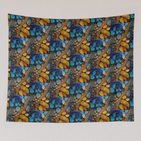 Item preview, Pointillism seaglass golden streams abstract designed and sold by Piotrek0001.