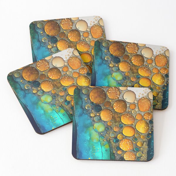 Item preview, Pointillism seaglass golden streams abstract designed and sold by Piotrek0001.