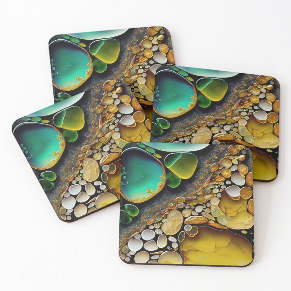 Item preview, Pointillism seaglass golden streams abstract designed and sold by Piotrek0001.