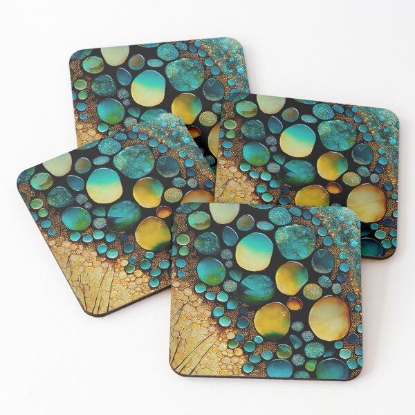 Item preview, Pointillism seaglass golden streams abstract designed and sold by Piotrek0001.