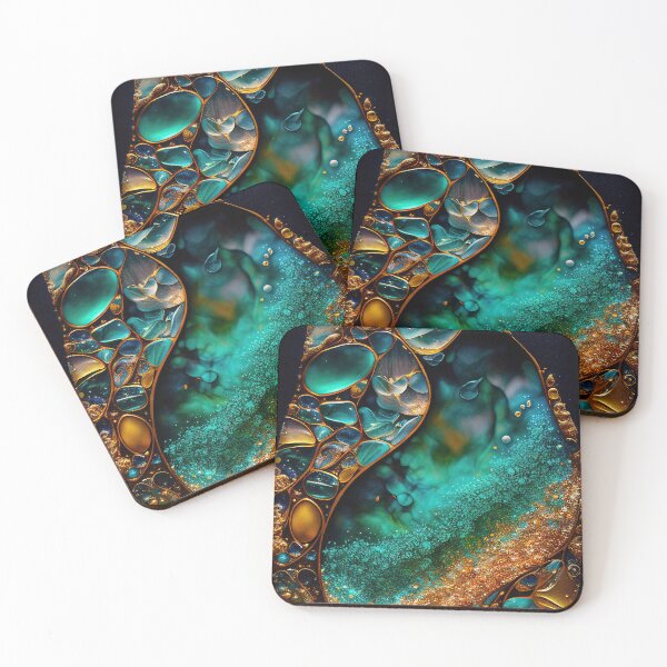Item preview, Pointillism seaglass golden streams abstract designed and sold by Piotrek0001.