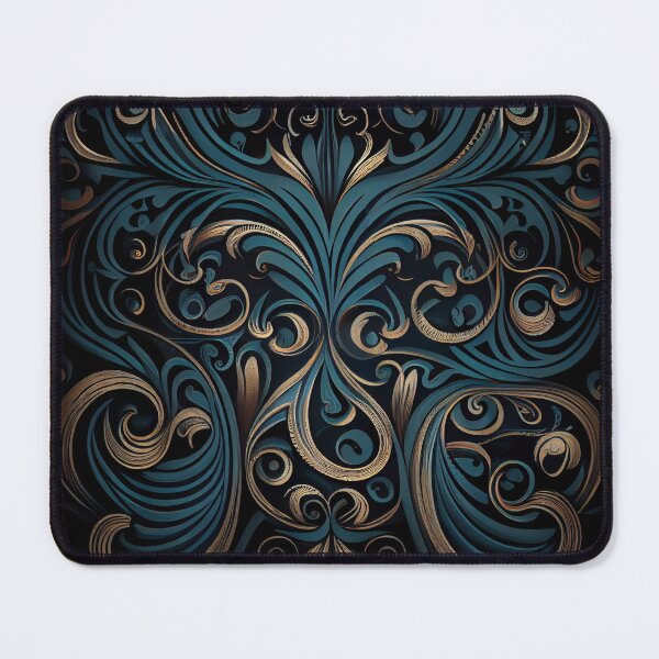 Item preview, Victorian Dark Anime Swirling Scandinavian Pattern Digital Painting designed and sold by CodeAndColors.
