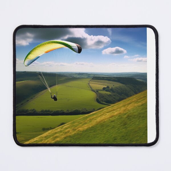 Item preview, Paraglider Soaring Above the British Countryside, AI Generated designed and sold by AirbornePrints.