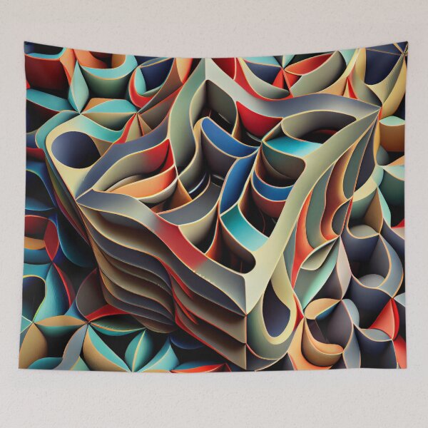 Item preview, Three Dimensional Cool Pattern Digital Painting designed and sold by CodeAndColors.