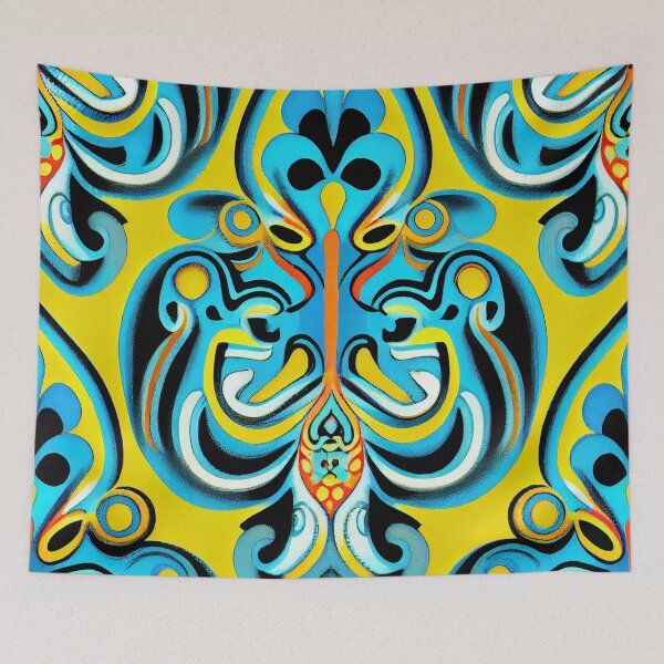 Item preview, Divine Happy Abstract Surreal Hollywood Regency Pattern Digital Painting designed and sold by CodeAndColors.