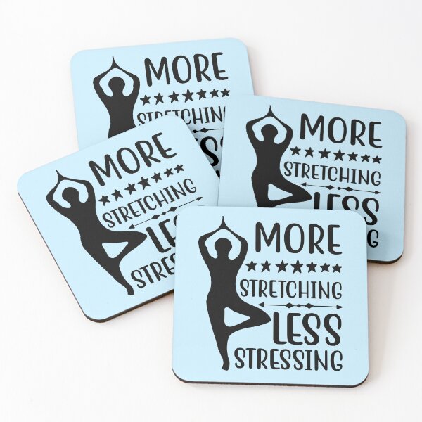 Item preview, Yoga Quote More Stretching Less Stressing Motivational Saying designed and sold by SoccaTamam.
