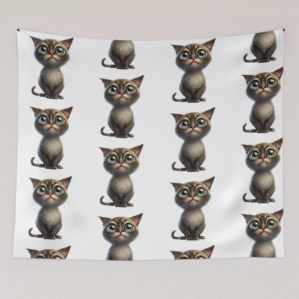 Item preview, Happy Paws: A Cheerful Cartoon Cat with Big Eyes designed and sold by Designs-By-Geli.