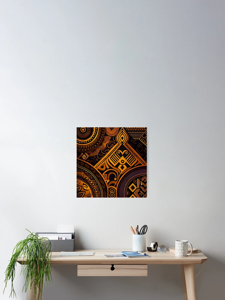 Imagen 2 de 3, Póster con la obra Artistic African Pattern Digital Painting, diseñada y vendida por CodeAndColors.