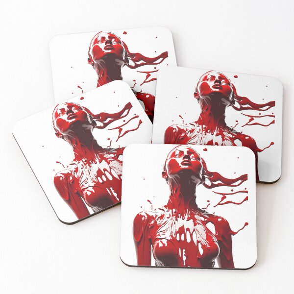 Item preview, Abstract Portrait of a Woman as a liquid red paint silhouette designed and sold by ManuelAndreas.