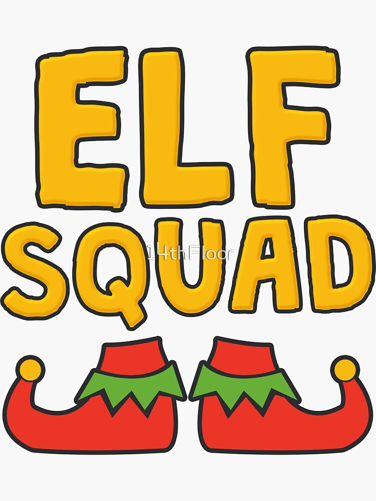 Download "Elf Squad with Elf Shoes Funny Christmas " Sticker by ...