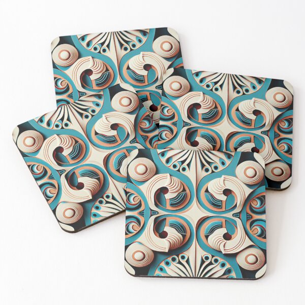 Item preview, Imagined Ceramic Art Deco Pattern Digital Painting designed and sold by CodeAndColors.