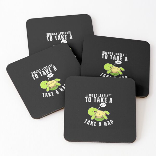 Item preview, Most Likely to Take a Nap Funny Turtle Typography Quote designed and sold by thedazzlingmonk.