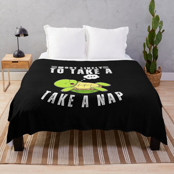 Item preview, Most Likely to Take a Nap Funny Turtle Typography Quote designed and sold by thedazzlingmonk.