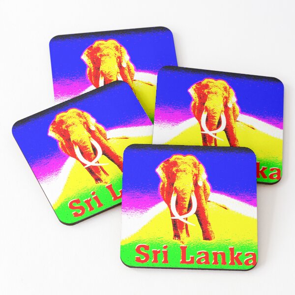 Item preview, Sri Lankan elephant in colored background designed and sold by Bigrow.