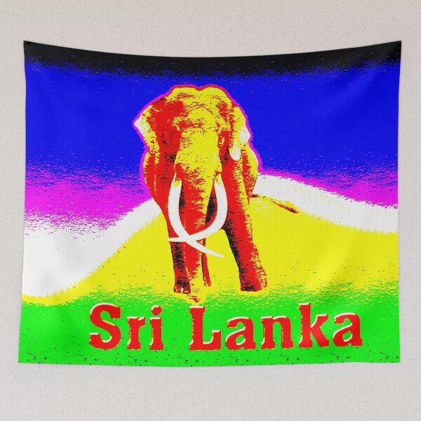 Item preview, Sri Lankan elephant in colored background designed and sold by Bigrow.