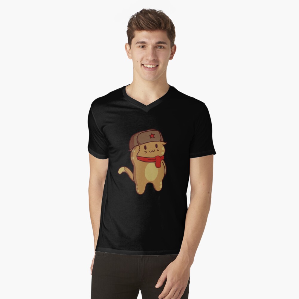 Vista previa del artículo con la obra «Camiseta de cuello en V», diseñado y vendido por sivelobanova.