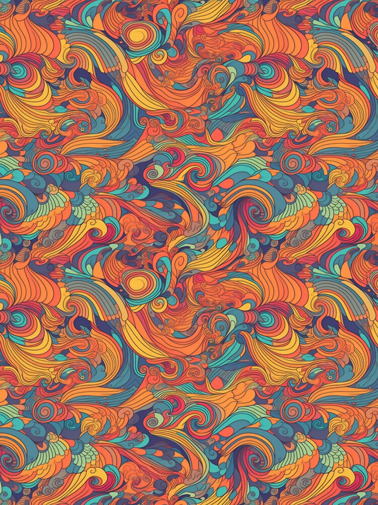 Aperçu 4 sur 4. Coque iPhone avec l'œuvre Psychedelic swirls pattern créée et vendue par PatternSummit.