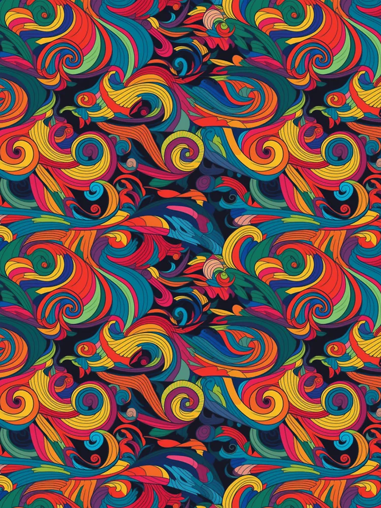 Aperçu 5 sur 5. Coque iPhone avec l'œuvre Psychedelic swirls pattern créée et vendue par PatternSummit.