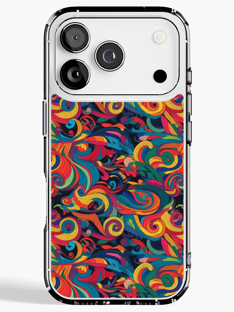 Aperçu 1 sur 5. Coque iPhone avec l'œuvre Psychedelic swirls pattern créée et vendue par PatternSummit.