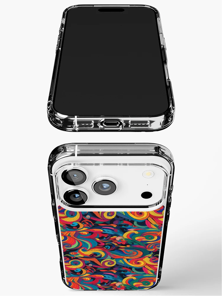 Aperçu 3 sur 5. Coque iPhone avec l'œuvre Psychedelic swirls pattern créée et vendue par PatternSummit.