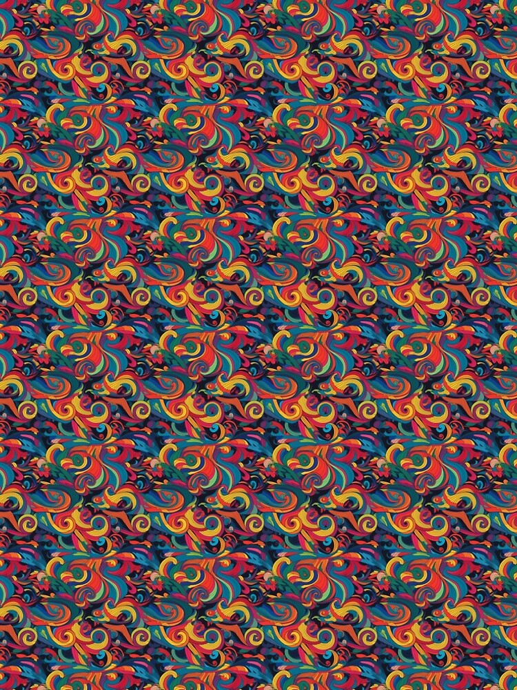 Aperçu 5 sur 5. Robe trapèze avec l'œuvre Psychedelic swirls pattern créée et vendue par PatternSummit.