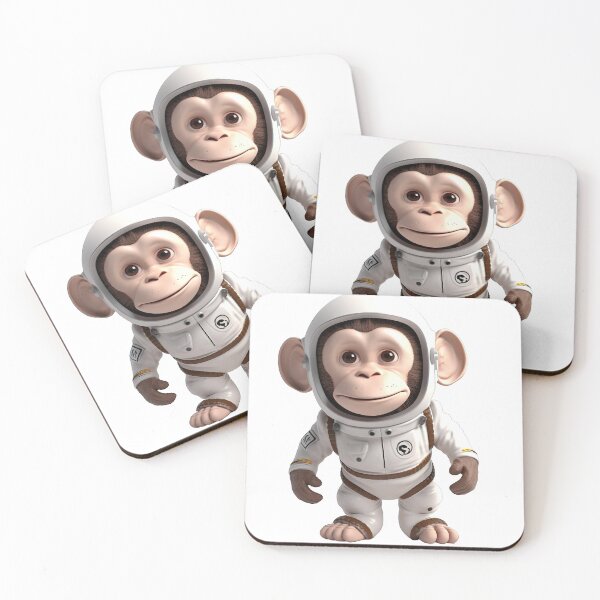 Artikelvorschau, Astronaut style cute monkey, chimpanzee isolated object 2 entworfen und verkauft von jetaiart.