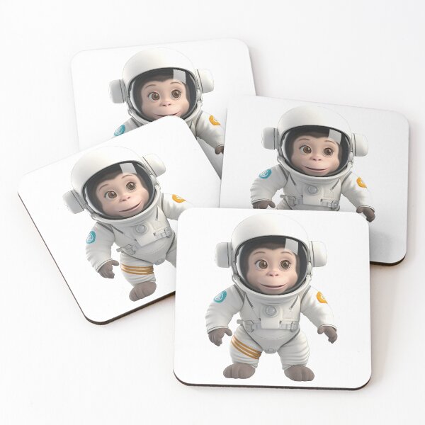 Artikelvorschau, Astronaut style cute monkey, chimpanzee isolated object 3 entworfen und verkauft von jetaiart.
