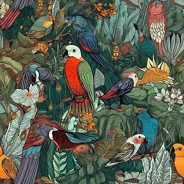 Aperçu de l'œuvre Rainforest wildlife pattern de PatternSummit