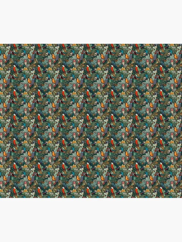 Aperçu 6 sur 6. Plaid avec l'œuvre Rainforest wildlife pattern créée et vendue par PatternSummit.