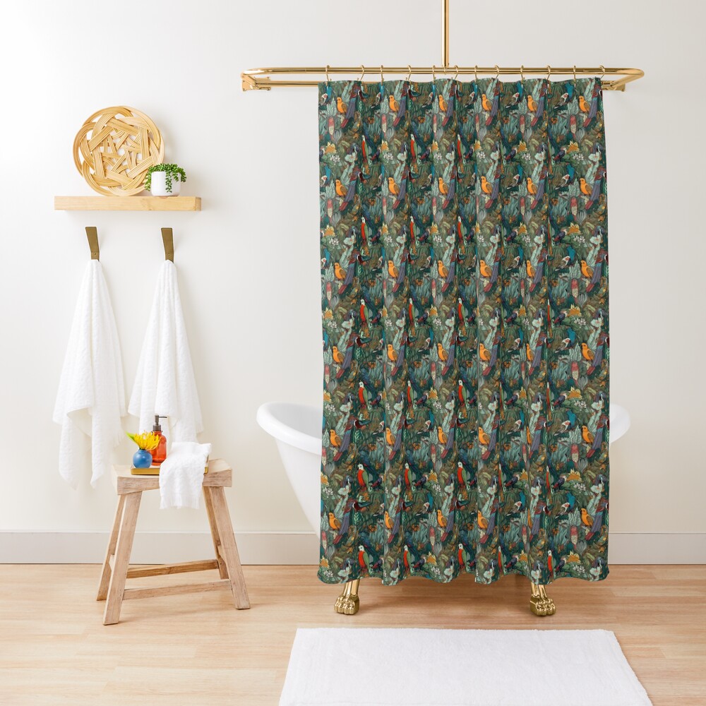 Vista previa del artículo con la obra «Cortina de ducha», diseñado y vendido por PatternSummit.