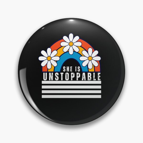 Item preview, She is Unstoppable Floral Retro Typography Quote designed and sold by thedazzlingmonk.