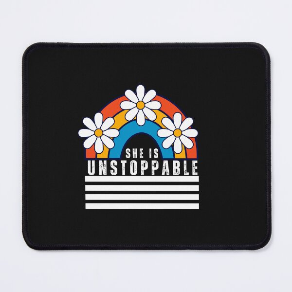 Item preview, She is Unstoppable Floral Retro Typography Quote designed and sold by thedazzlingmonk.