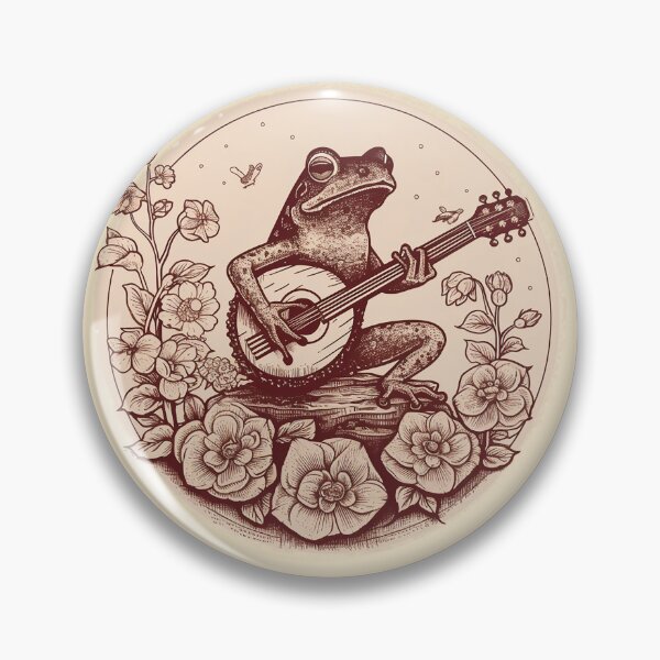 Item preview, Vintage Cottagecore Frog Playing Guitar - Retro Cottage life Decor Scenery Marsh animal  designed and sold by Top Seller ⭐⭐⭐⭐⭐ 5/5.
