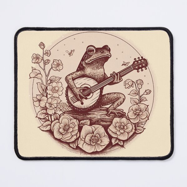 Item preview, Vintage Cottagecore Frog Playing Guitar - Retro Cottage life Decor Scenery Marsh animal  designed and sold by Top Seller ⭐⭐⭐⭐⭐ 5/5.