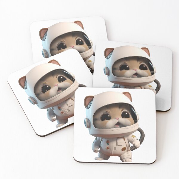 Artikelvorschau, Astronaut style cute cat, kitten isolated object 5 entworfen und verkauft von jetaiart.