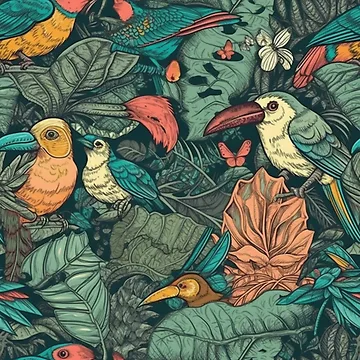 Aperçu de l'œuvre Rainforest wildlife pattern de PatternSummit