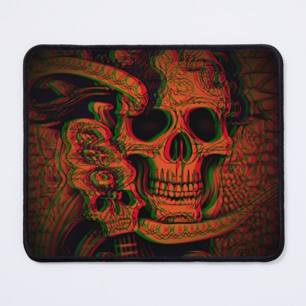Item preview, psychedelic skull in red monochrome designed and sold by weirdove.