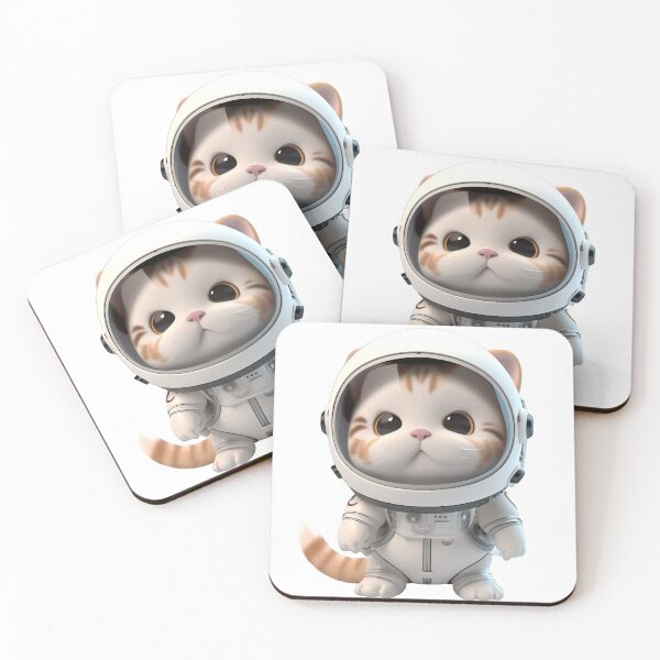 Artikelvorschau, Astronaut style cute cat, kitten isolated object 6 entworfen und verkauft von jetaiart.