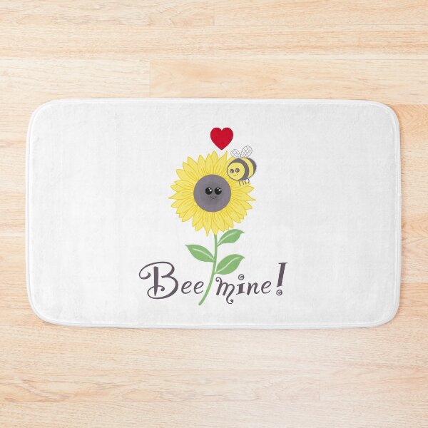 Item preview, Bee mine, bee sunflower love on white designed and sold by QuirkyBeez.
