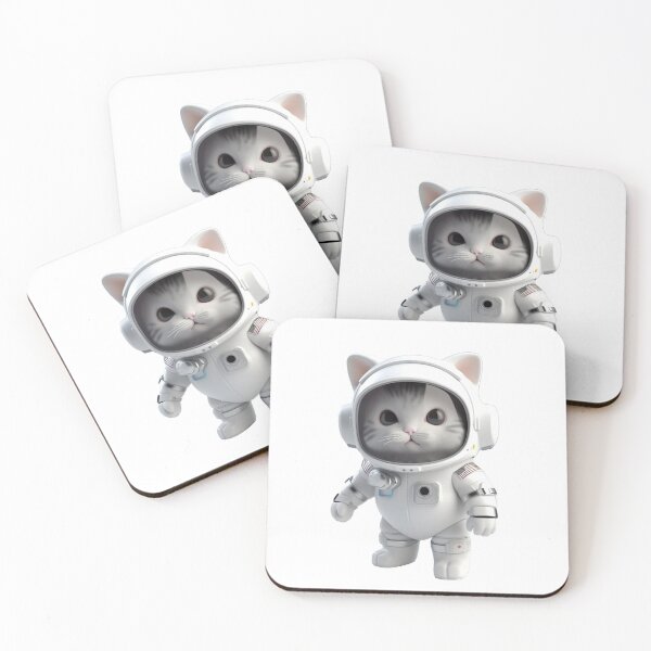 Artikelvorschau, Astronaut style cute cat, kitten isolated object 8 entworfen und verkauft von jetaiart.